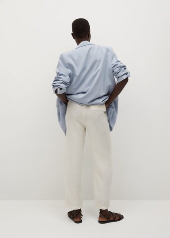 MANGO Loose fit Pants 'Linen' in White