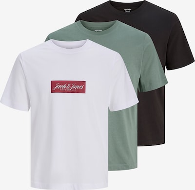 XS dydžio Marškinėliai 'JORNORREBRO' iš JACK & JONES, spalva – žalia / tamsiai raudona / juoda / balta, Prekių apžvalga