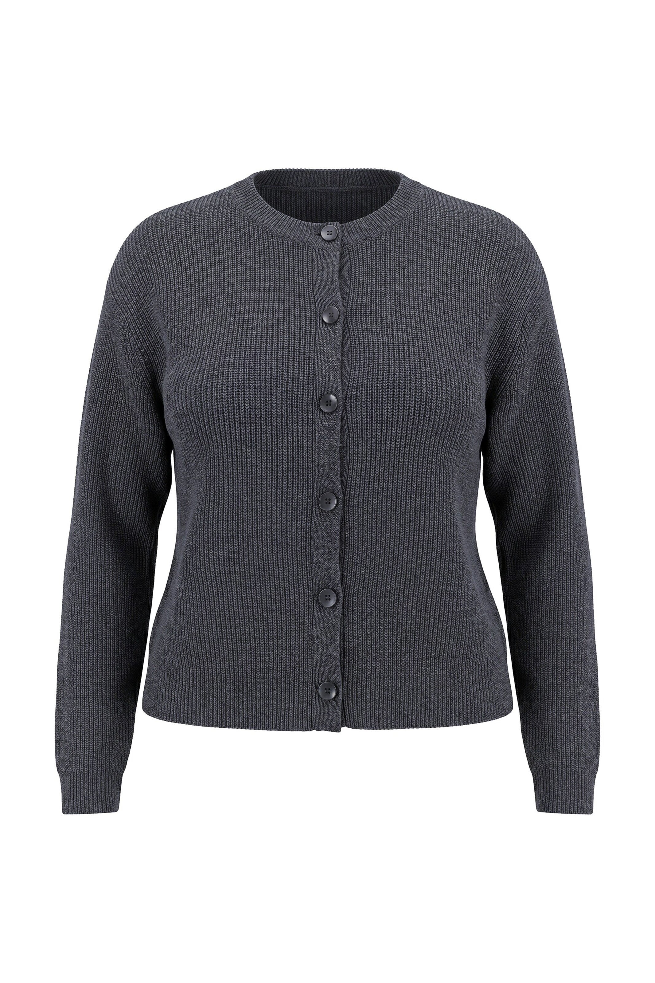 Ulla Popken Knit cardigan in M-L in Mottled grey, Item view