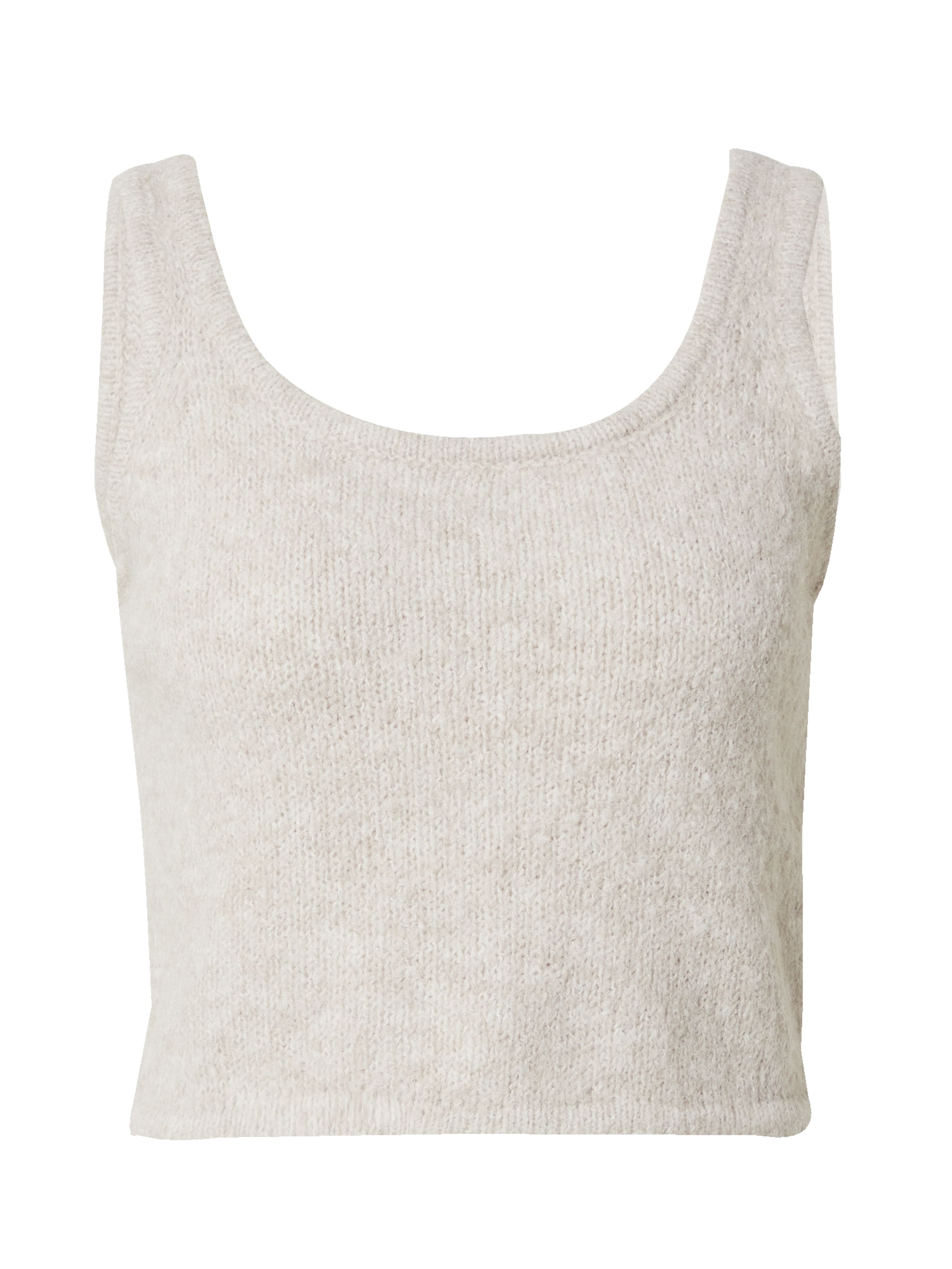 PIECES - Top de punto 'PCRUNO' en gris: frente