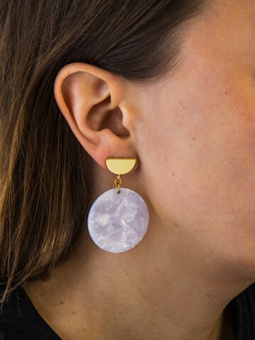 Fräulein Wunder - Pendientes 'Amal' en blanco: frente
