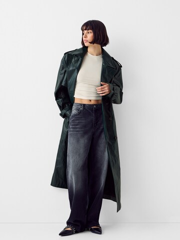 Manteau mi-saison Bershka en vert : devant