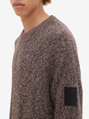 TOM TAILOR DENIM Sweater in Brown