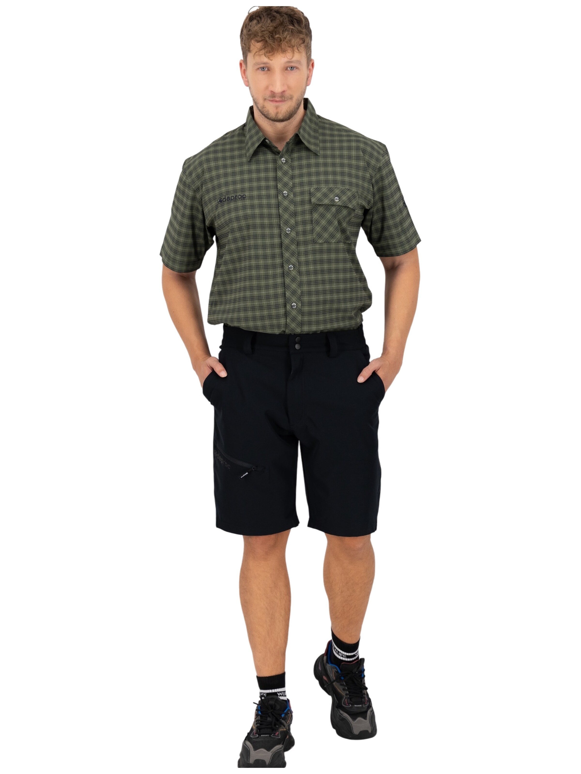 deproc Slimfit Udendørsbukser 'Trekkingshorts Kentville MEN Bermuda Outdoorhose Funktionshose Shorts' i sort