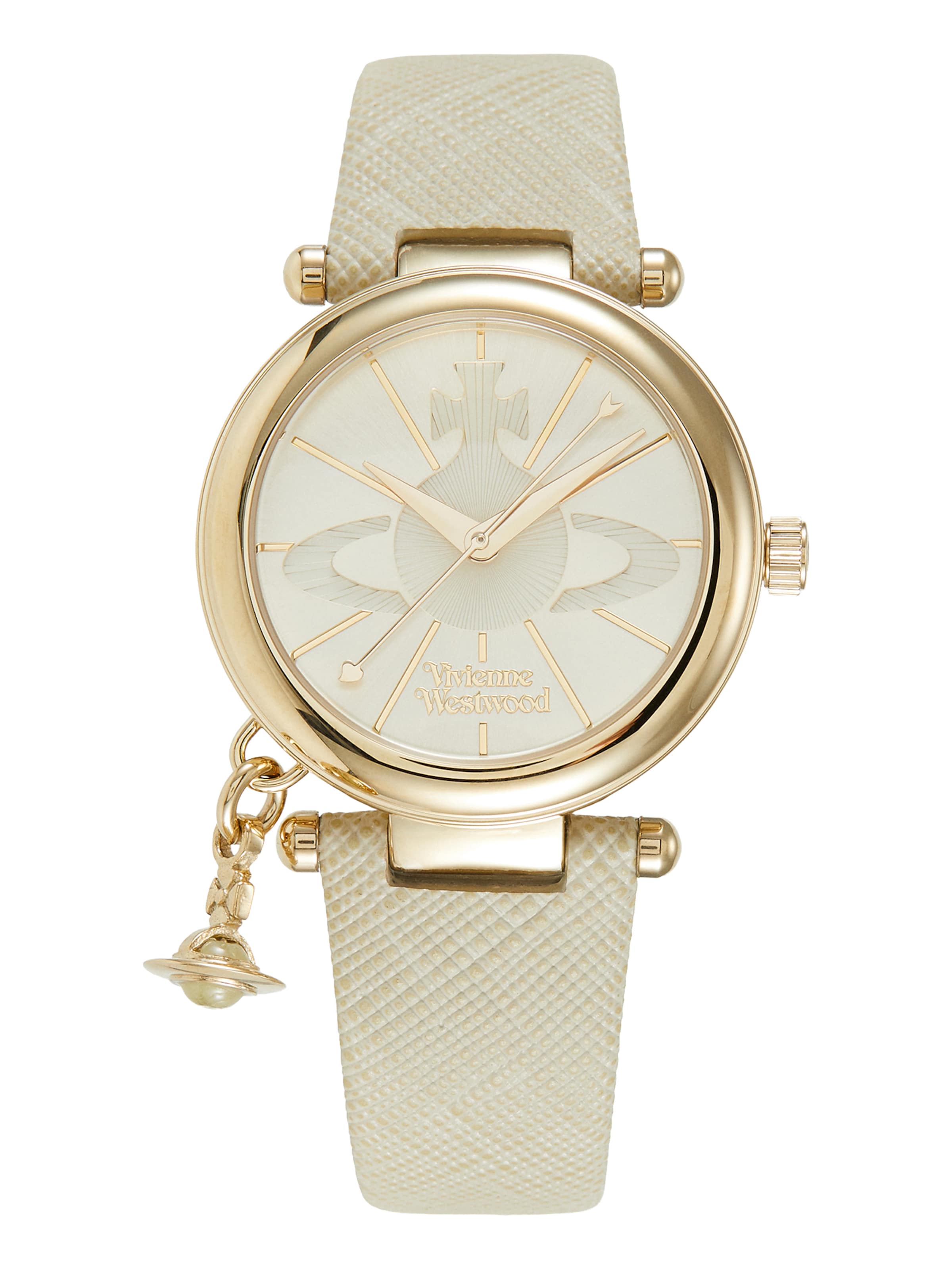 Vivienne Westwood Analogové hodinky – béžová: přední strana