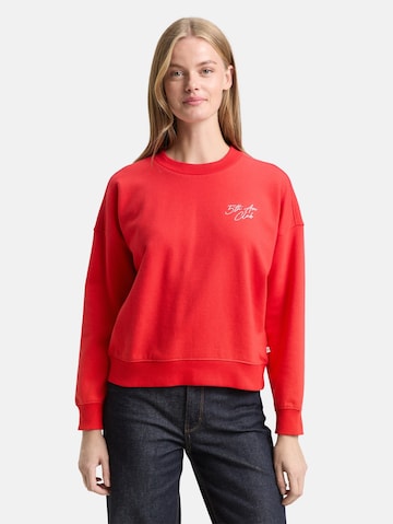 TOM TAILOR DENIM Sweatshirt in Red: front