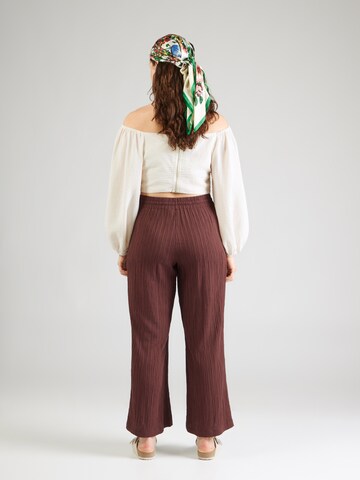 ONLY Carmakoma Zvonové kalhoty Kalhoty 'CARMUNICH MW WIDE CRINKLE PANT PNT' – hnědá