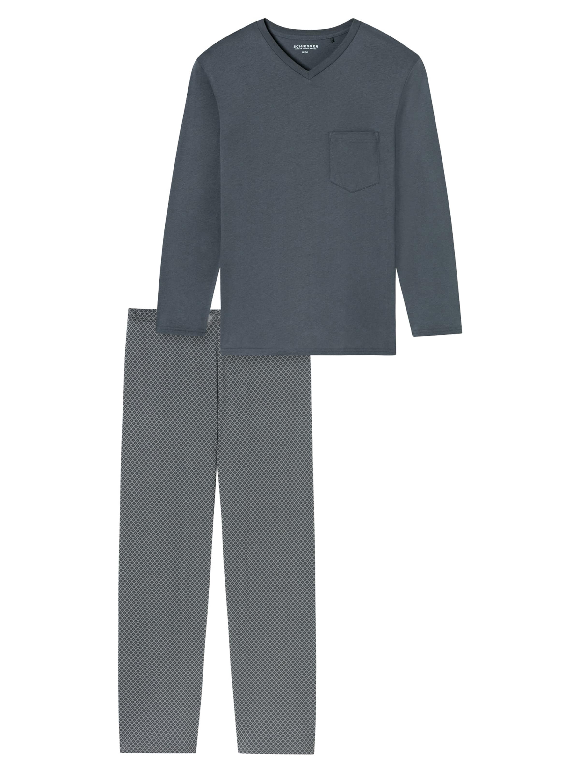 Pyjama long ' Comfort Essentials ' SCHIESSER en gris : devant