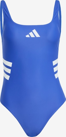 ADIDAS PERFORMANCE Sportbadeanzug '3-Stripes U-back' in Blau: Vorderseite
