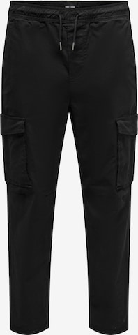Pantaloni cargo di Only & Sons in nero: frontale