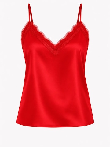 Worldclassca Top 'Spaghetti Lace Trim Top' in Red: front