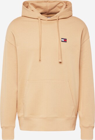 Sweat-shirt Tommy Jeans en beige : devant