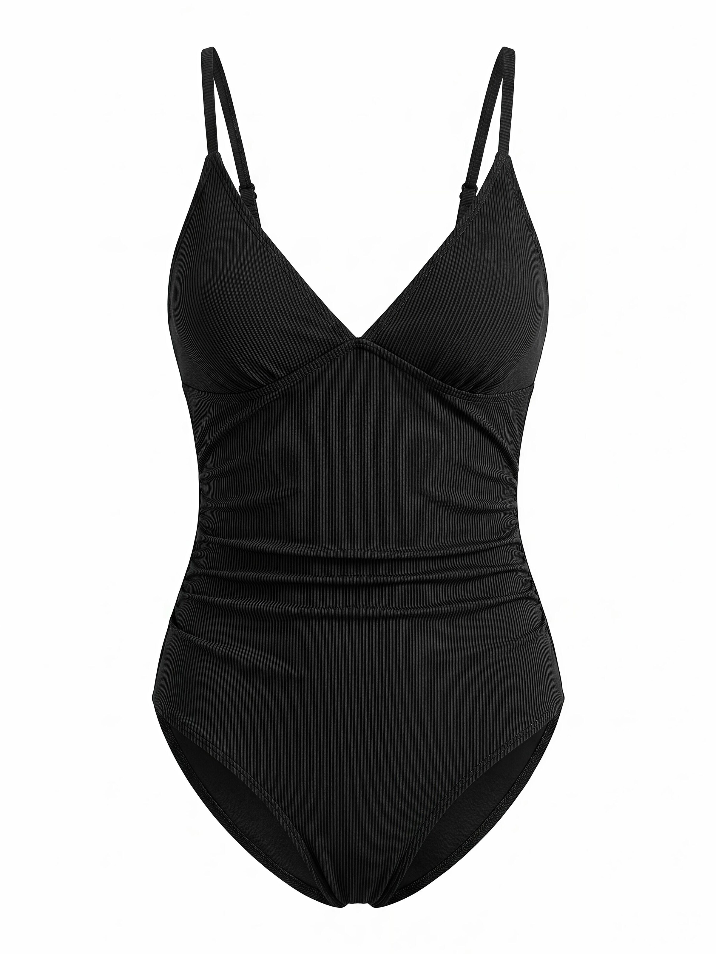 Cupshe Bustier Badeanzug 'Wireless'‌‌‌‌‌ in Schwarz: Vorderseite