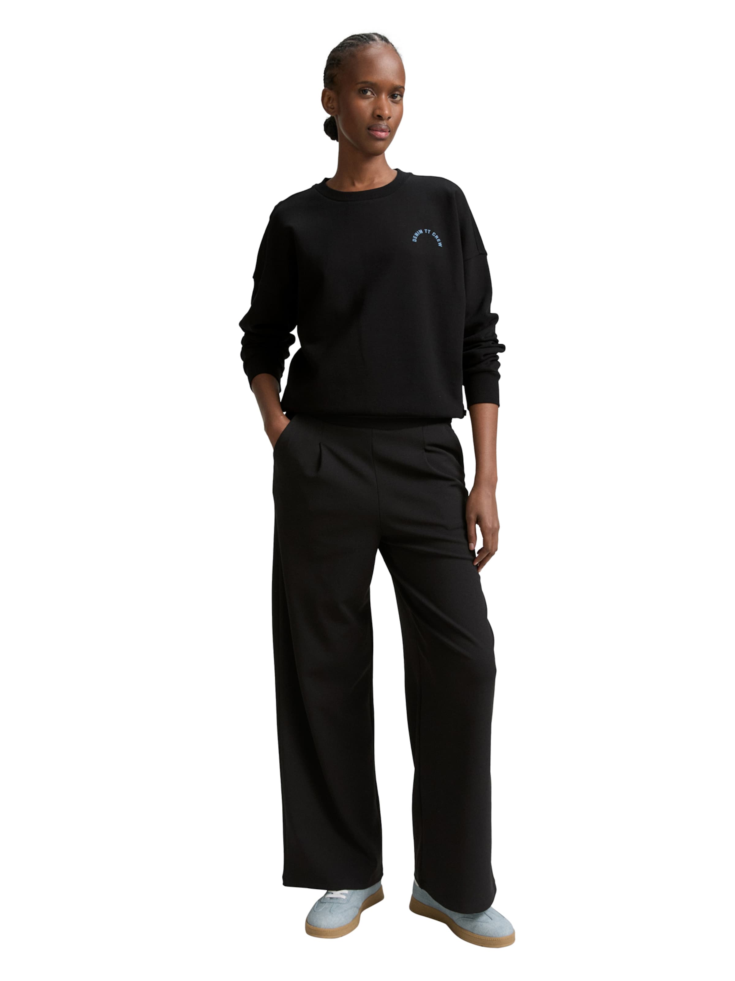 TOM TAILOR DENIMSweater majica - crna boja