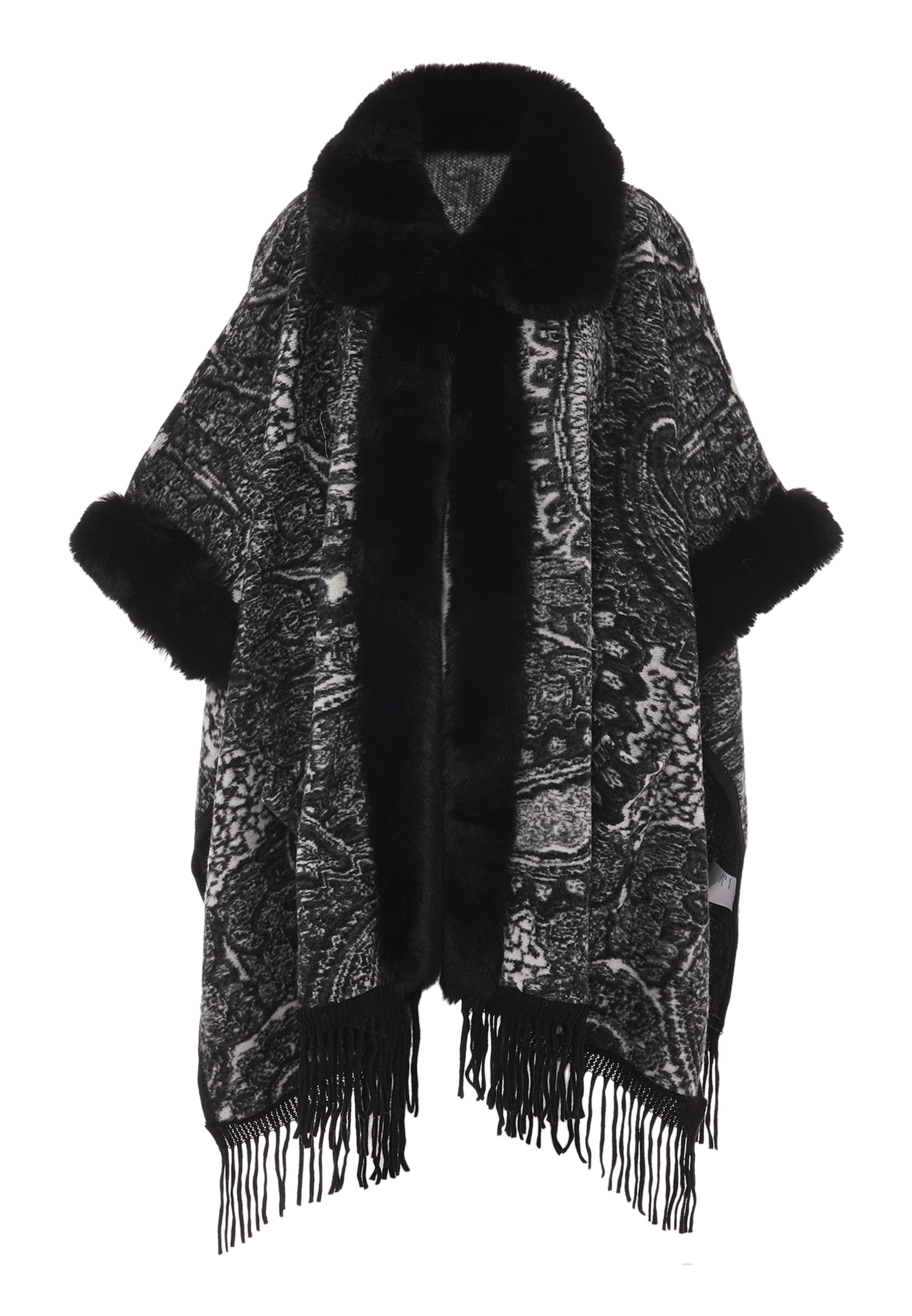 FRAULLY Cape in Black: front