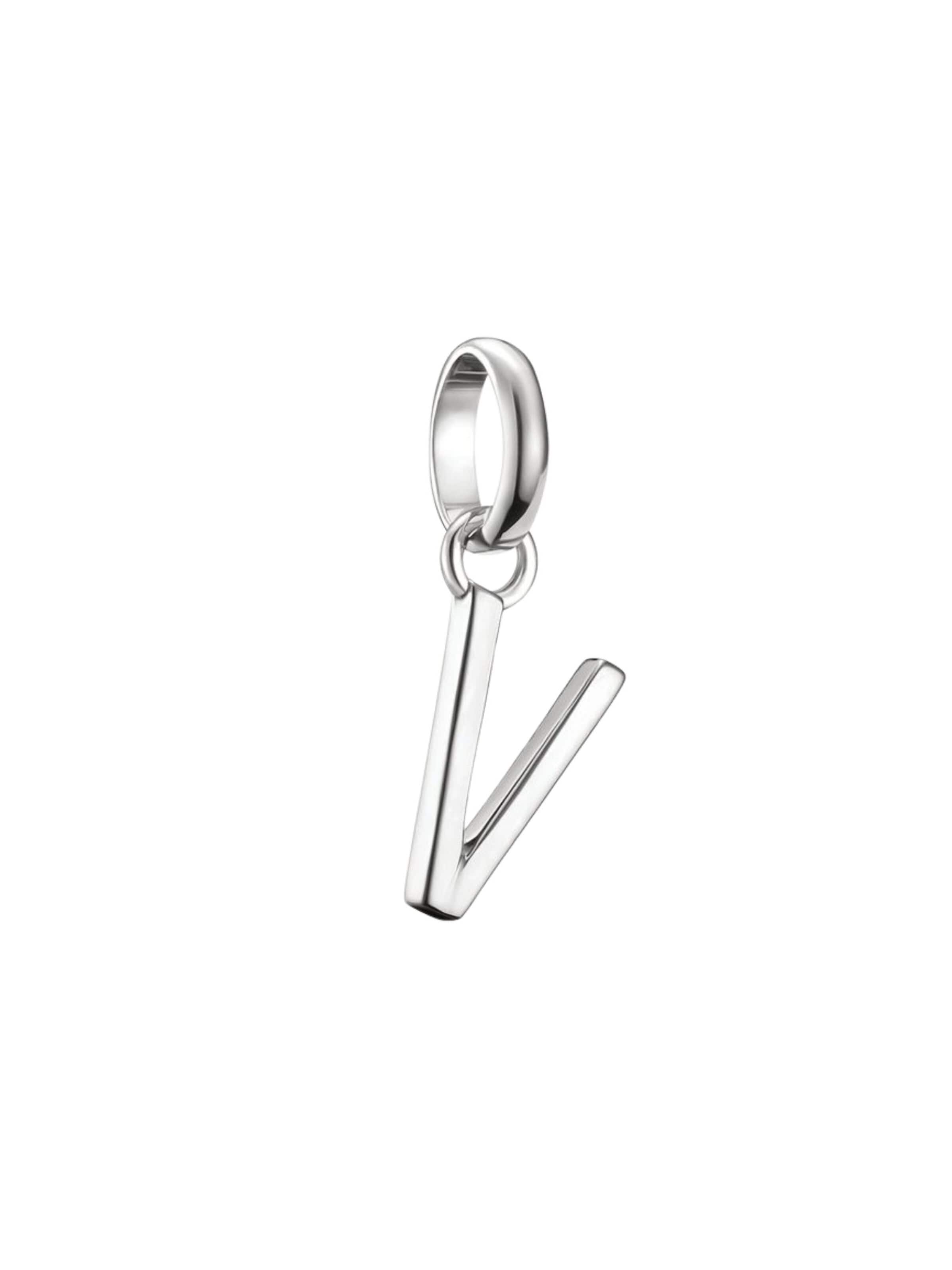 Pendentif 'Charm-Anhänger Buchstabe V Connect Silber' Thomas Sabo en argent : devant