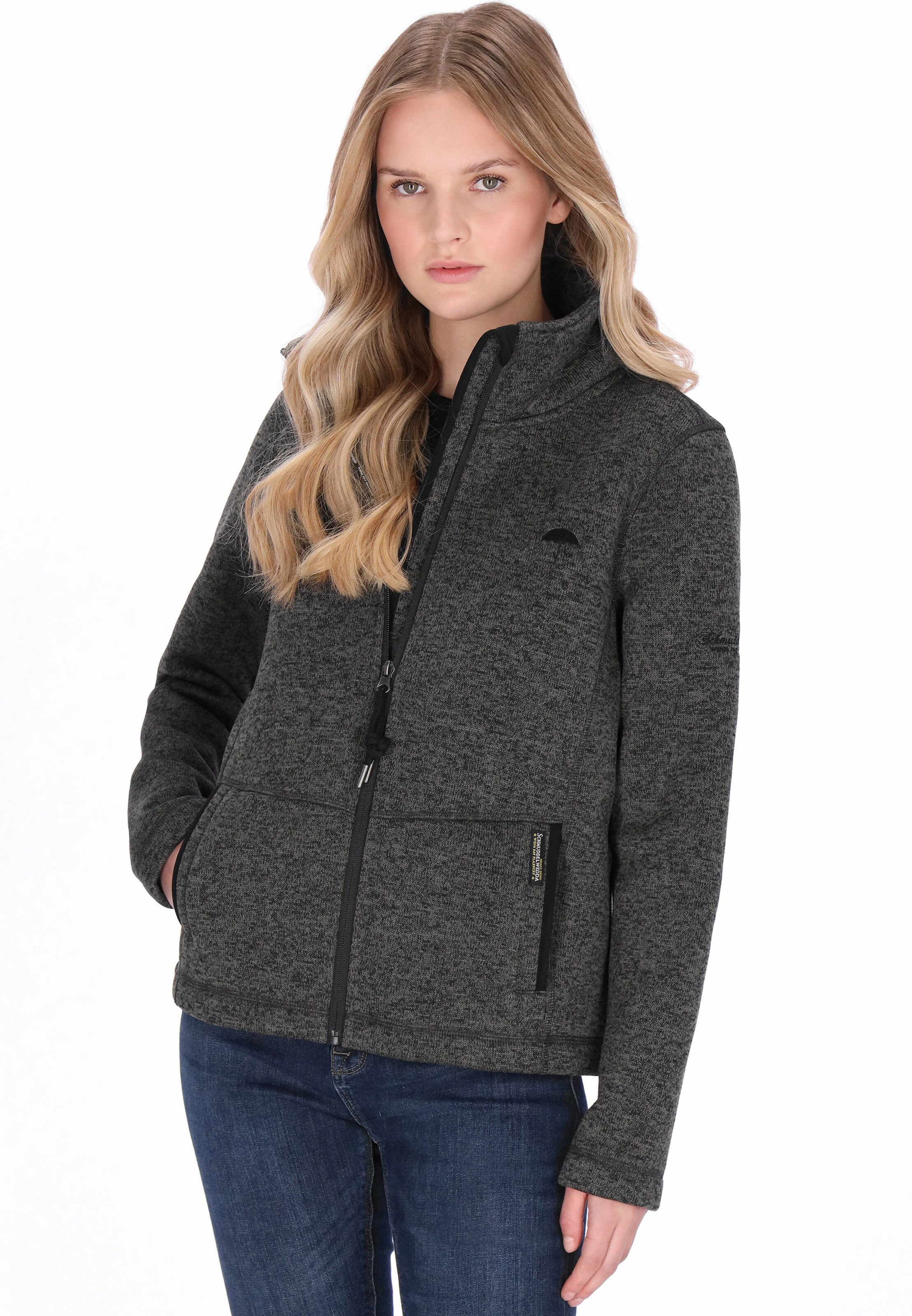 Schmuddelwedda Knit Cardigan in Grey: front