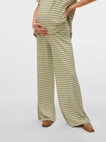 MAMALICIOUS Wide Leg Hose 'MLAmila' in Grün