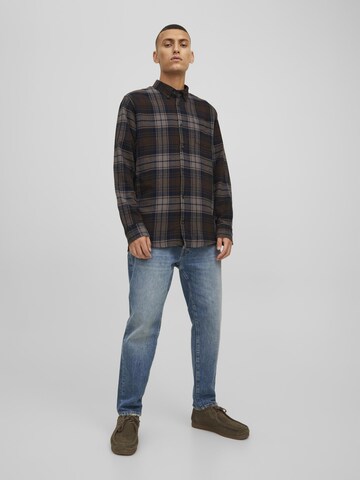 JACK & JONES Regular fit Overhemd in Bruin