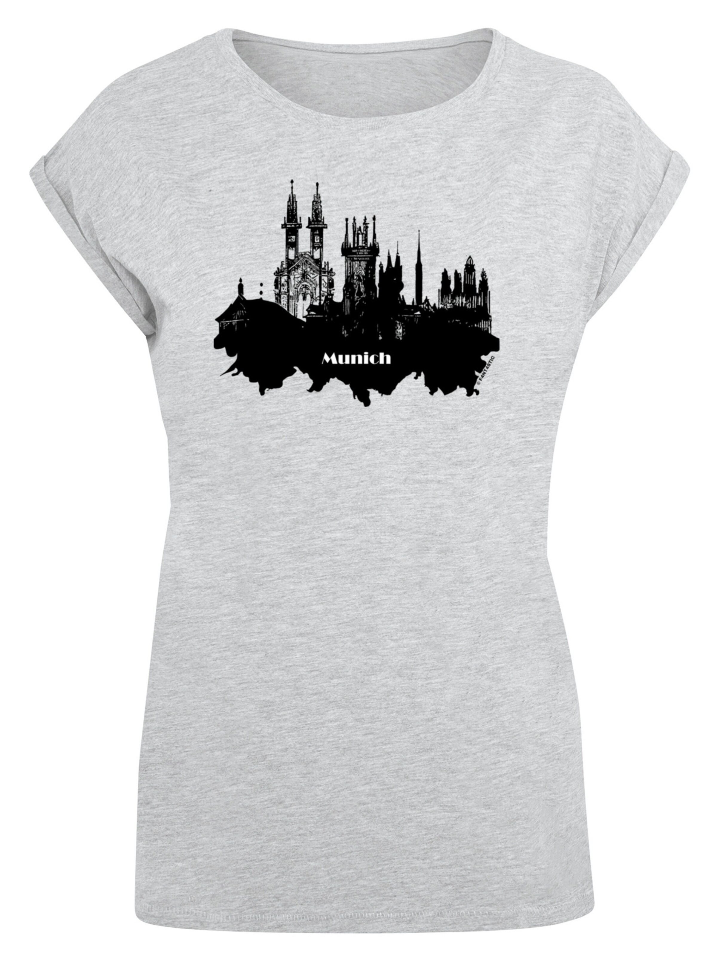 T-shirt 'Cities Collection - Munich skyline' F4NT4STIC en gris : devant
