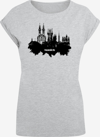 T-shirt 'Cities Collection - Munich skyline' F4NT4STIC en gris : devant