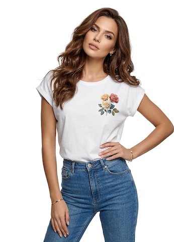 MAKAYA Shirt 'Three Roses' in White: front