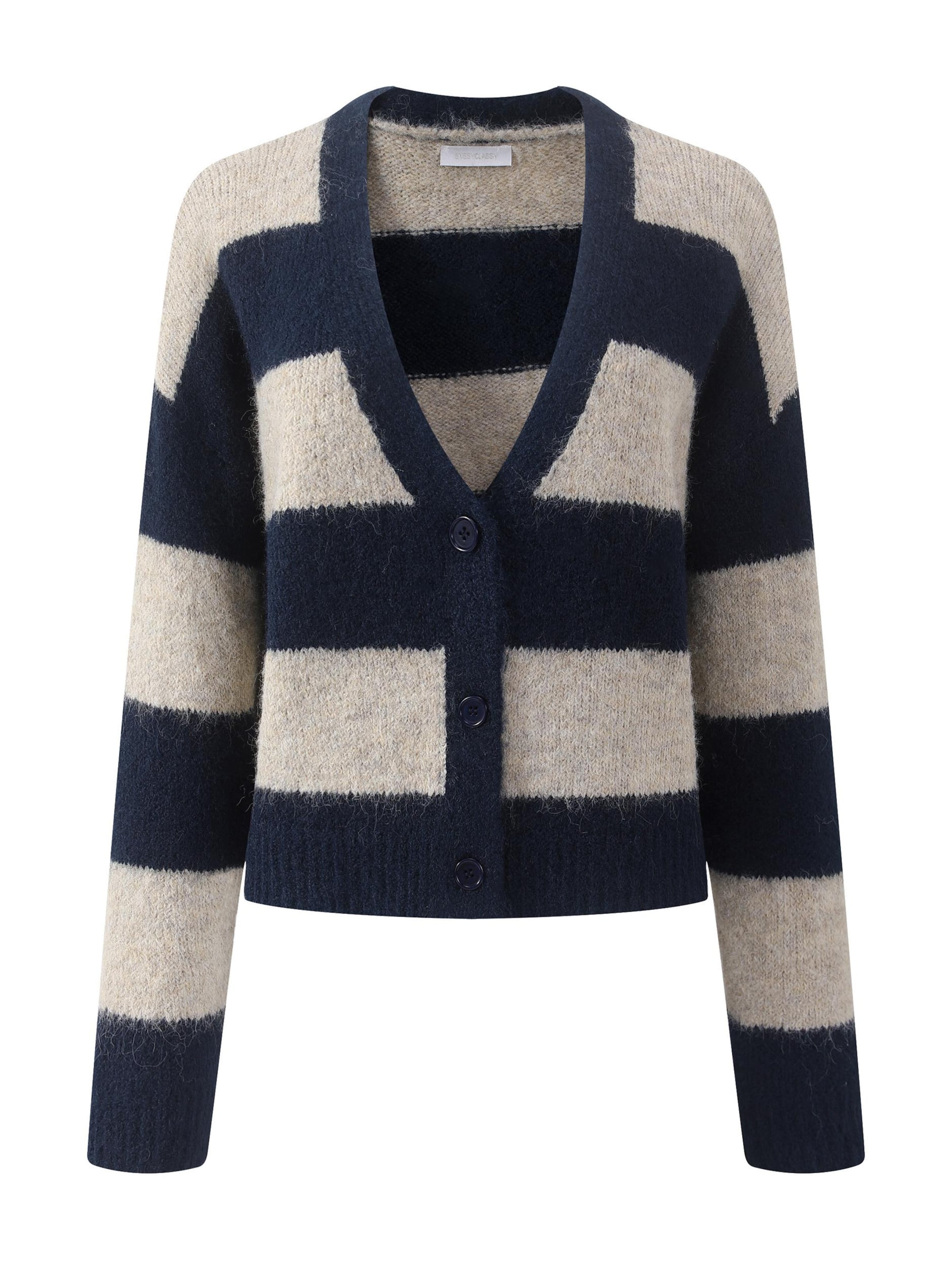 SASSYCLASSY Oversizestrickjacke‌‌‌ in Blau: Vorderseite