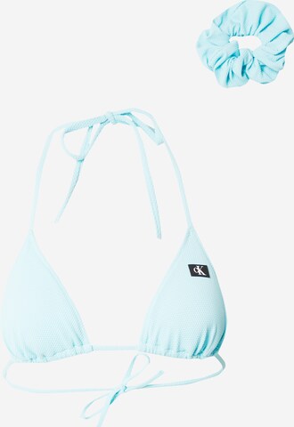 Calvin Klein Swimwear Bikini Top in Blue: front