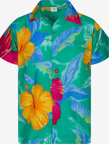 King Kameha T-shirt 'Big Flower' i blå: framsida