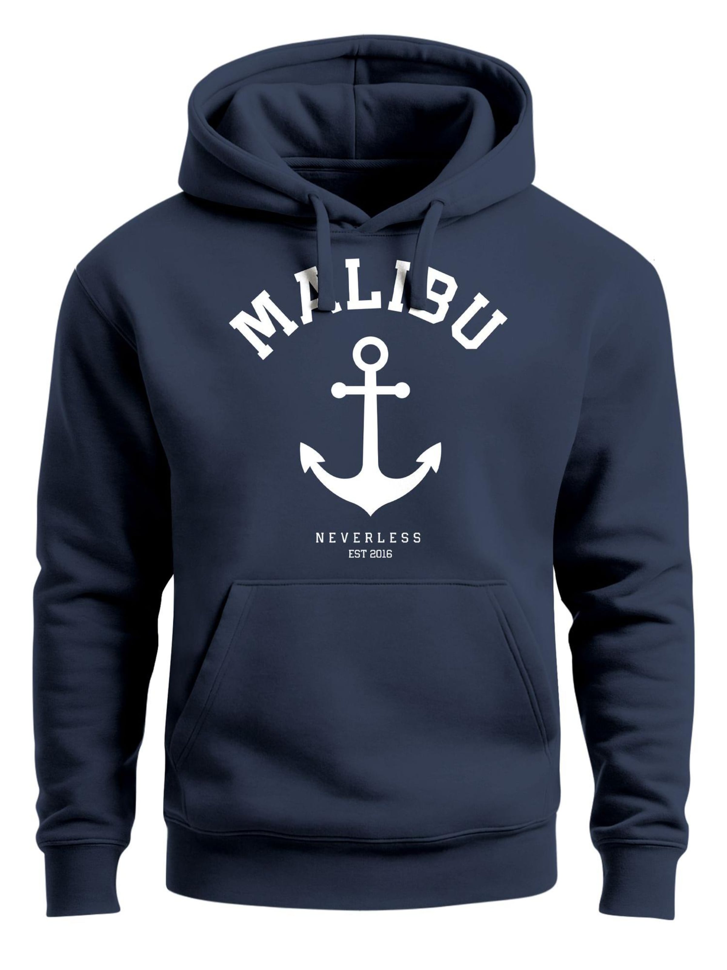 Neverless Sweatshirt 'Malibu Anker' in Blue: front