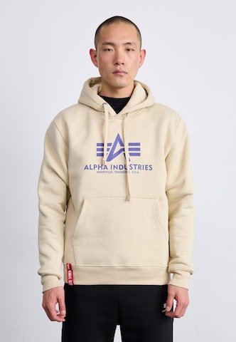 Sweat-shirt ALPHA INDUSTRIES en beige : devant