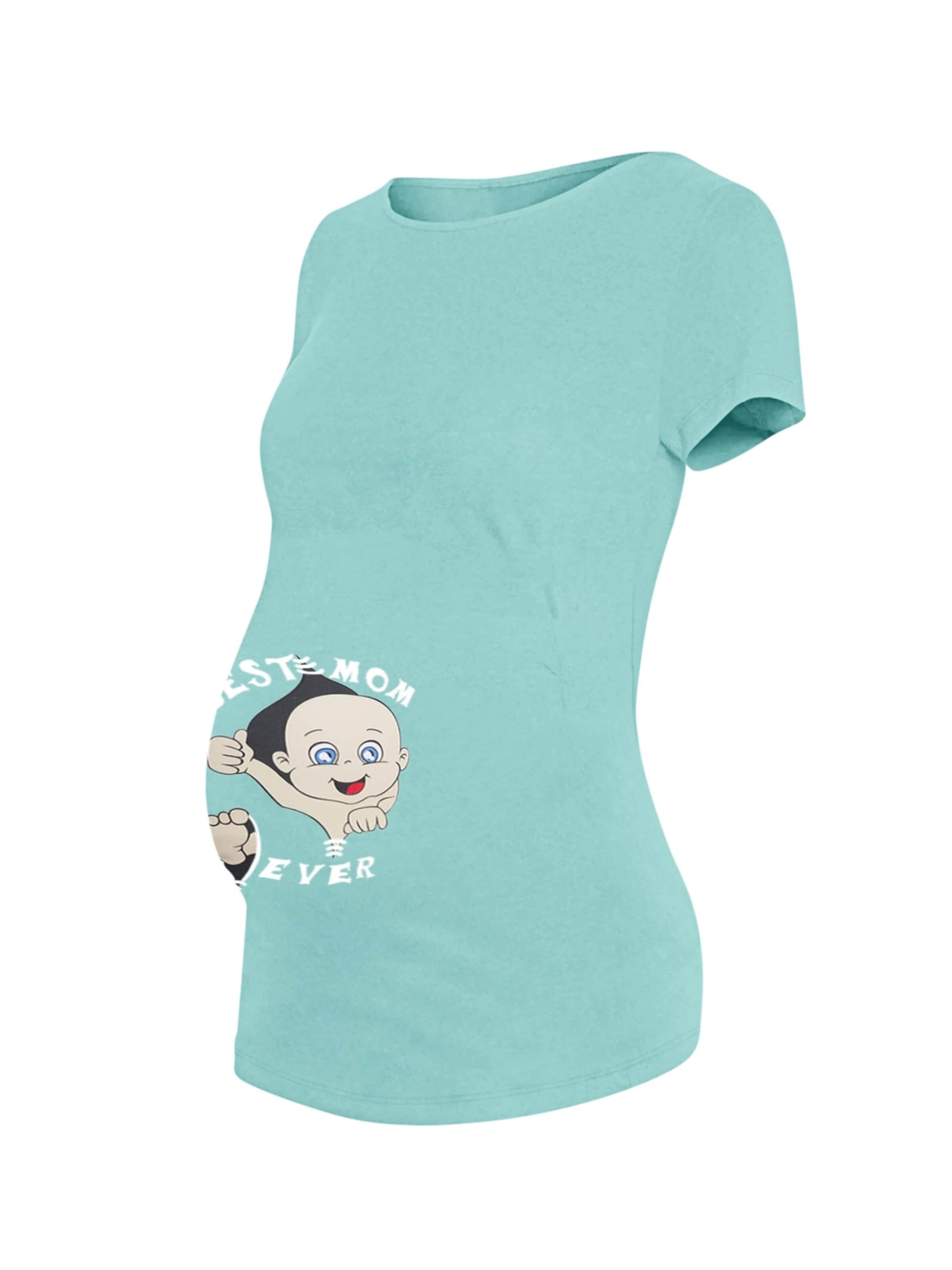 M.M.C. Shirt 'Best Mom Ever Umstandsshirt' in Blue: front