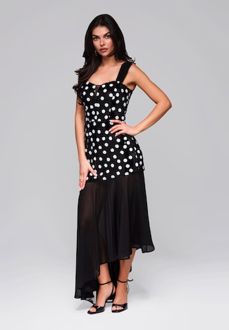 Ombre Cocktailjurk in Zwart