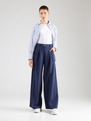 GUESS Wide leg Veckad byxa 'ANDREE TAILOR' i blå