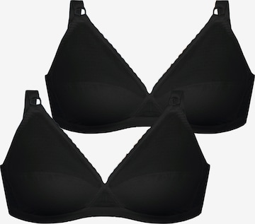 Nur Die T-shirt BH in Zwart: voorkant