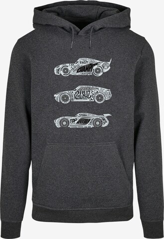 ABSOLUTE CULT Sweatshirt 'Cars - Text Racers' in Grijs: voorkant