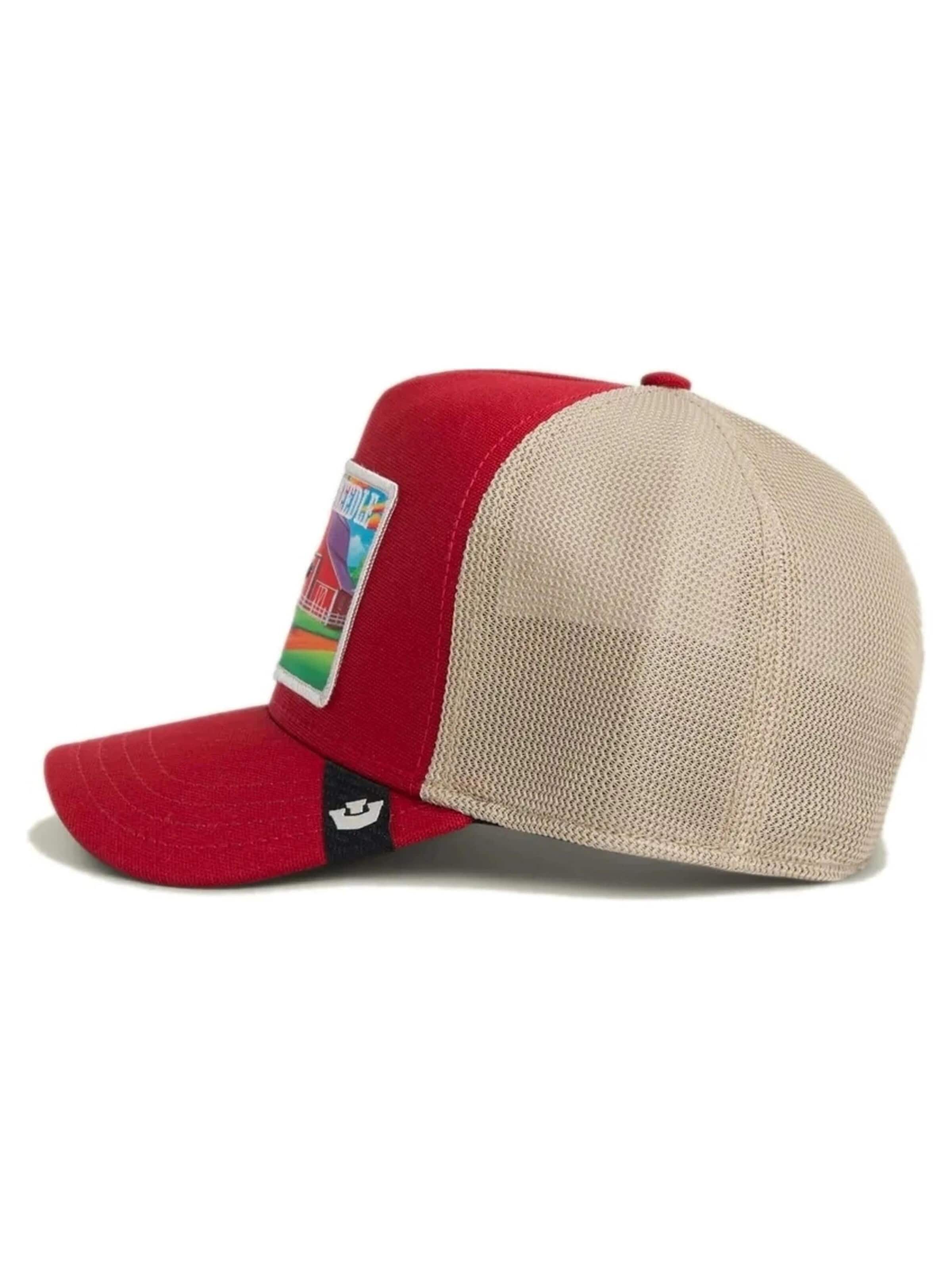GOORIN Bros. - Boné 'Gorra goorin roja vaca greener grass moove the needle trucker cap' em vermelho