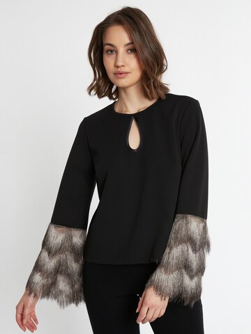 Ana Alcazar Top 'Safyna' in Schwarz: Vorderseite