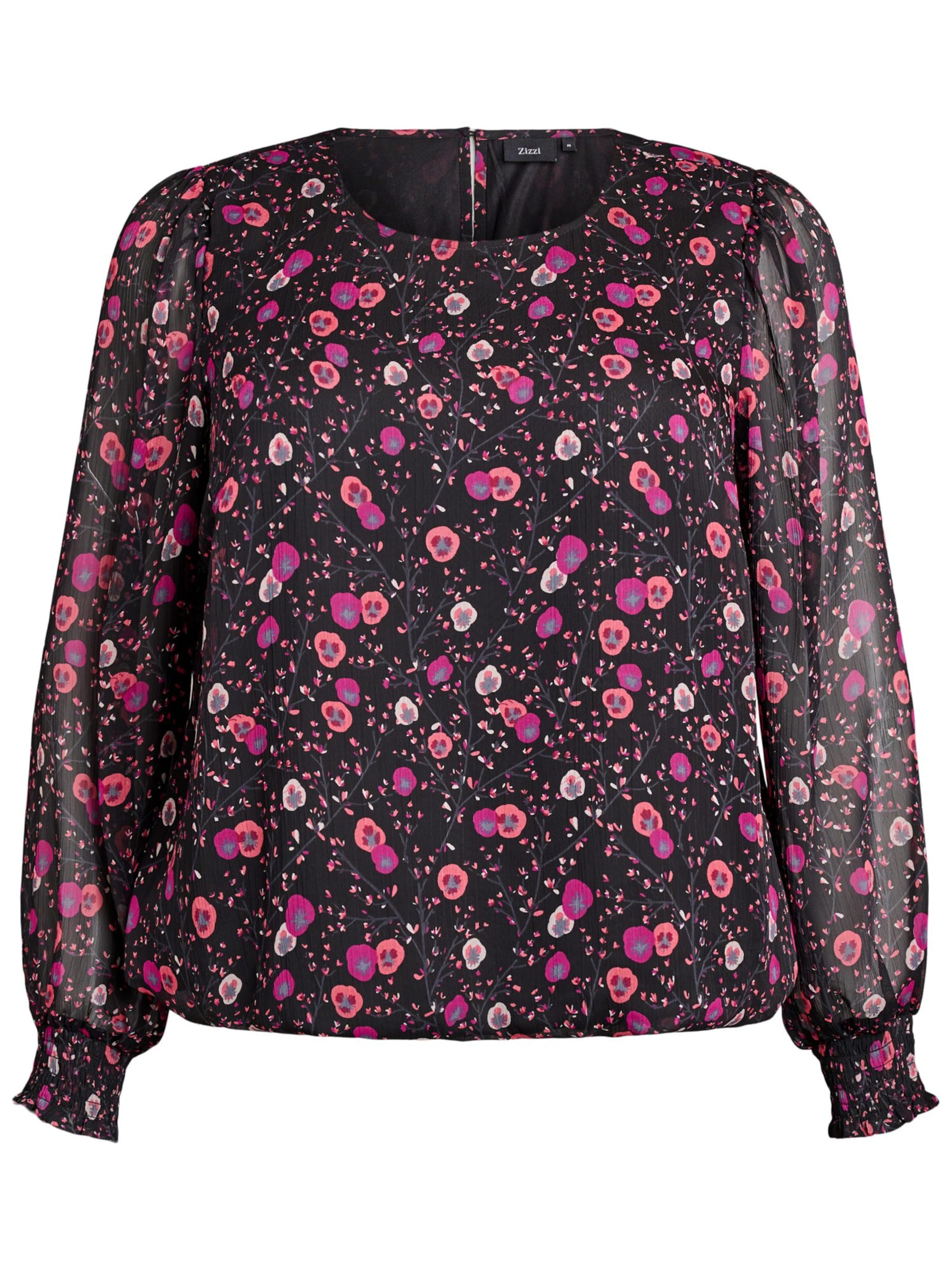 Zizzi Bluse 'Paula' in Schwarz: Vorderseite