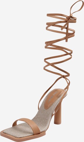 Public Desire Sandalen met riem 'PROVINCE' in Beige: voorkant