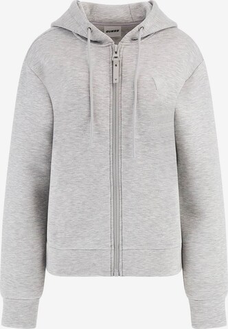 GUESS Athletic Zip-Up Hoodie in Grey: front