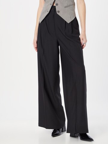 VILA Zvonové kalhoty Kalhoty s puky 'Fine' – černá: přední strana