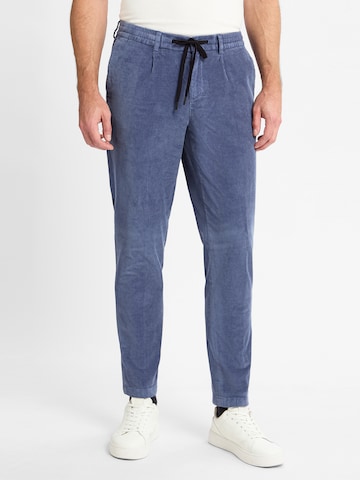 Finshley & Harding London Regular Bundfaltenhose 'Nick' in Blau: Vorderseite