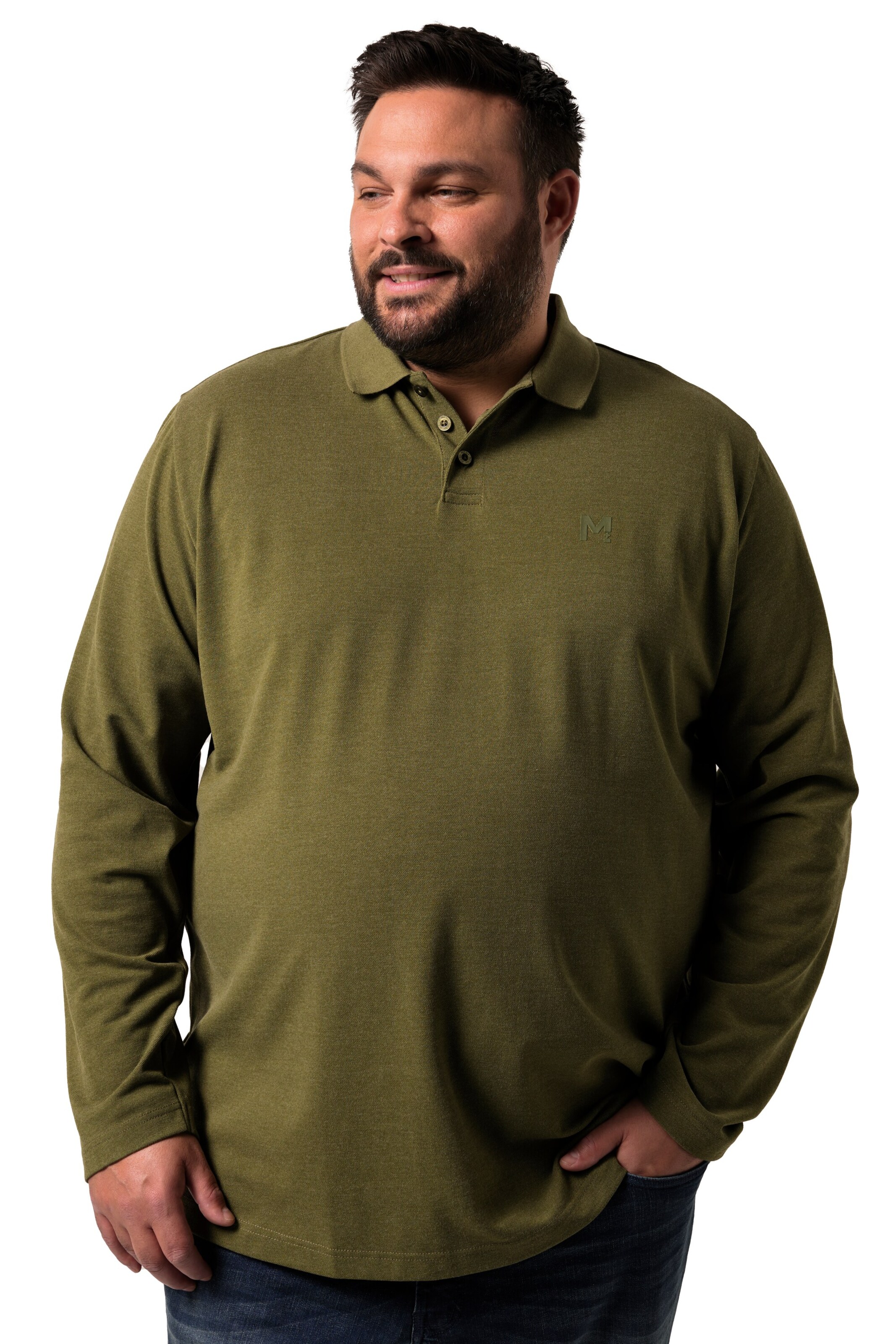 Men Plus Shirt in Green: front
