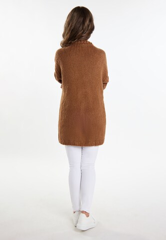 usha WHITE LABEL Knit Cardigan in Brown