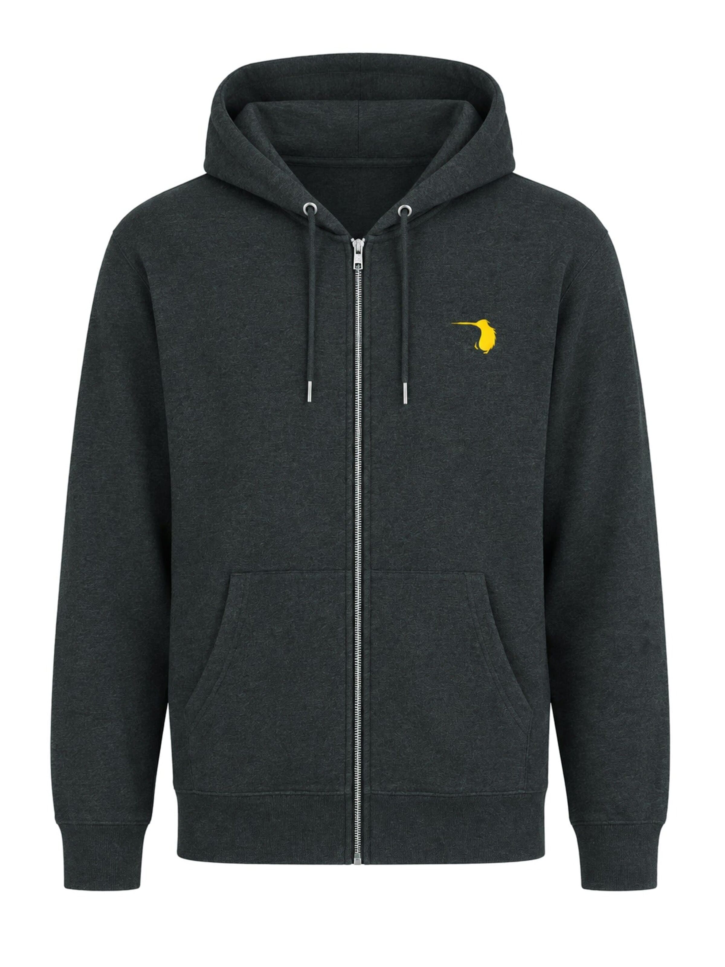 Rednib Zip-Up Hoodie 'Express Stitch' in Grey: front