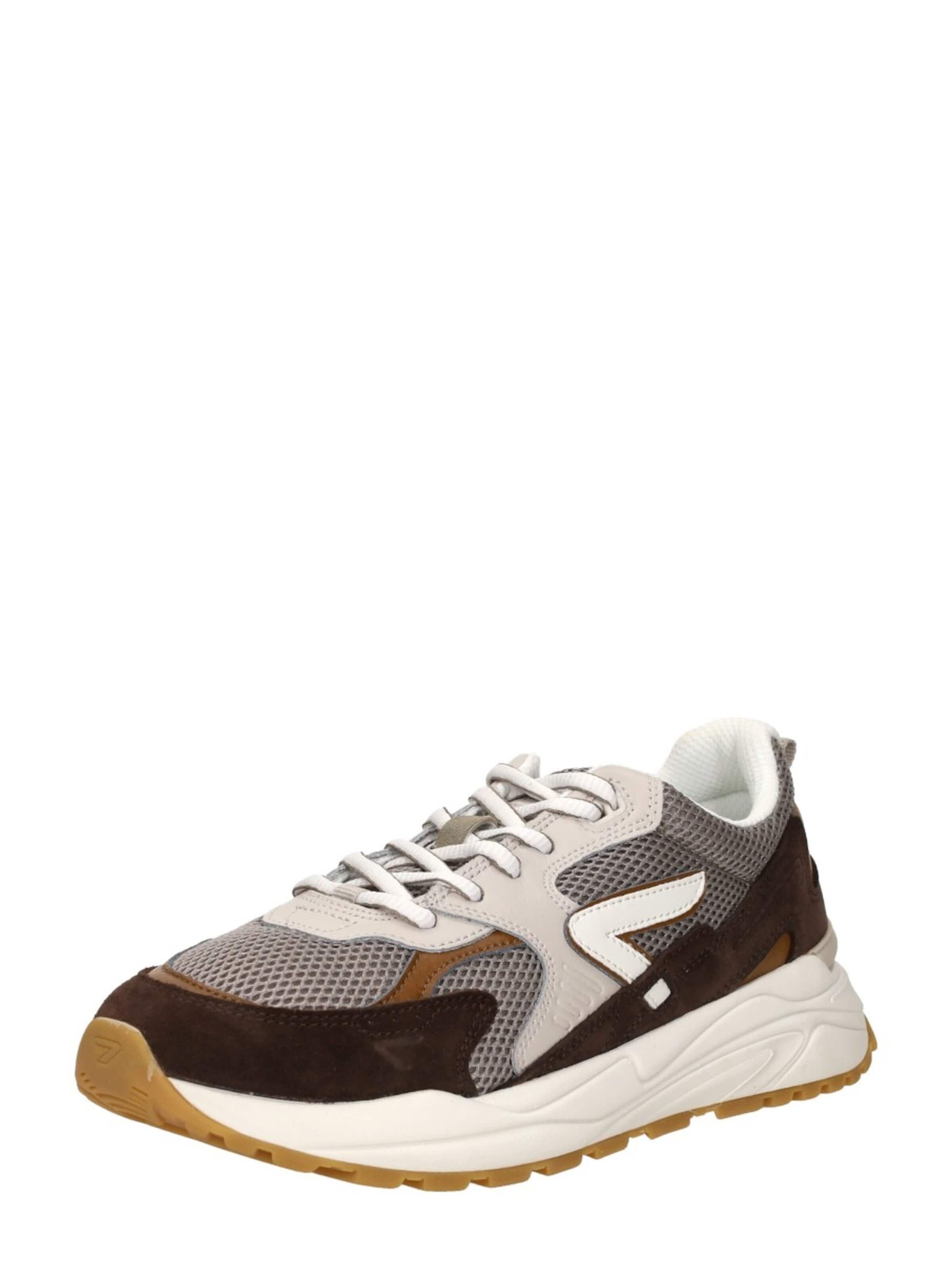 Baskets basses 'Grid' HUB en marron : devant