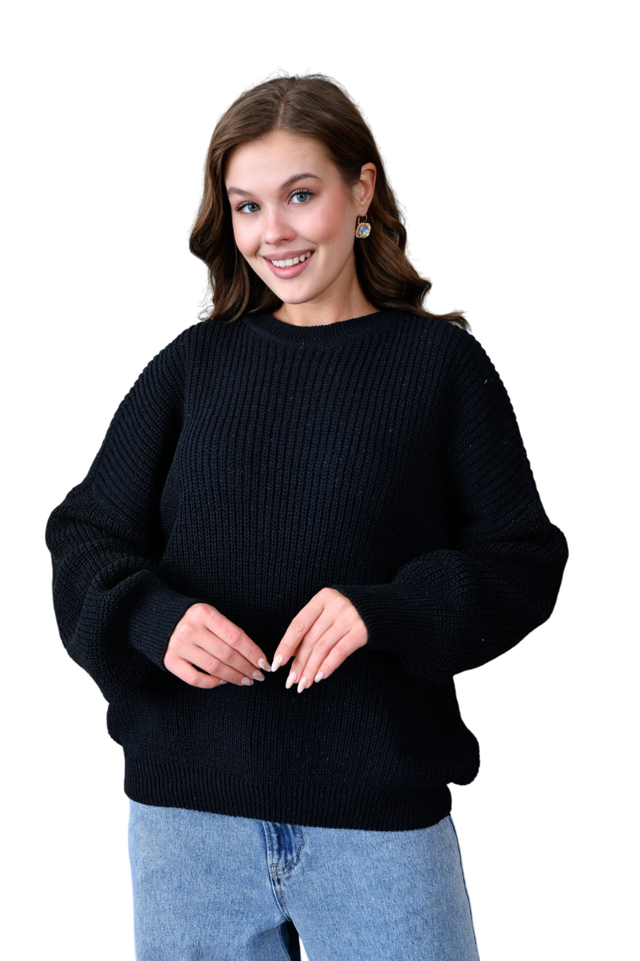 WOMAN VISION Trui in Zwart: voorkant