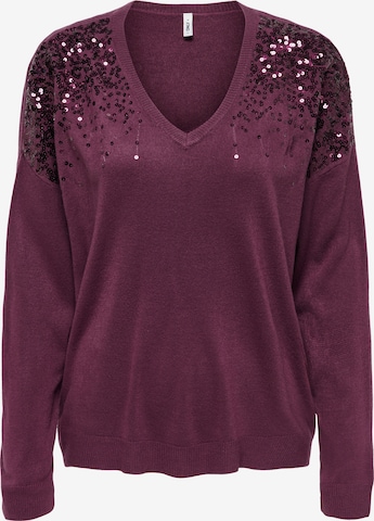 Pull-over 'ONLSTARRY' ONLY en violet : devant