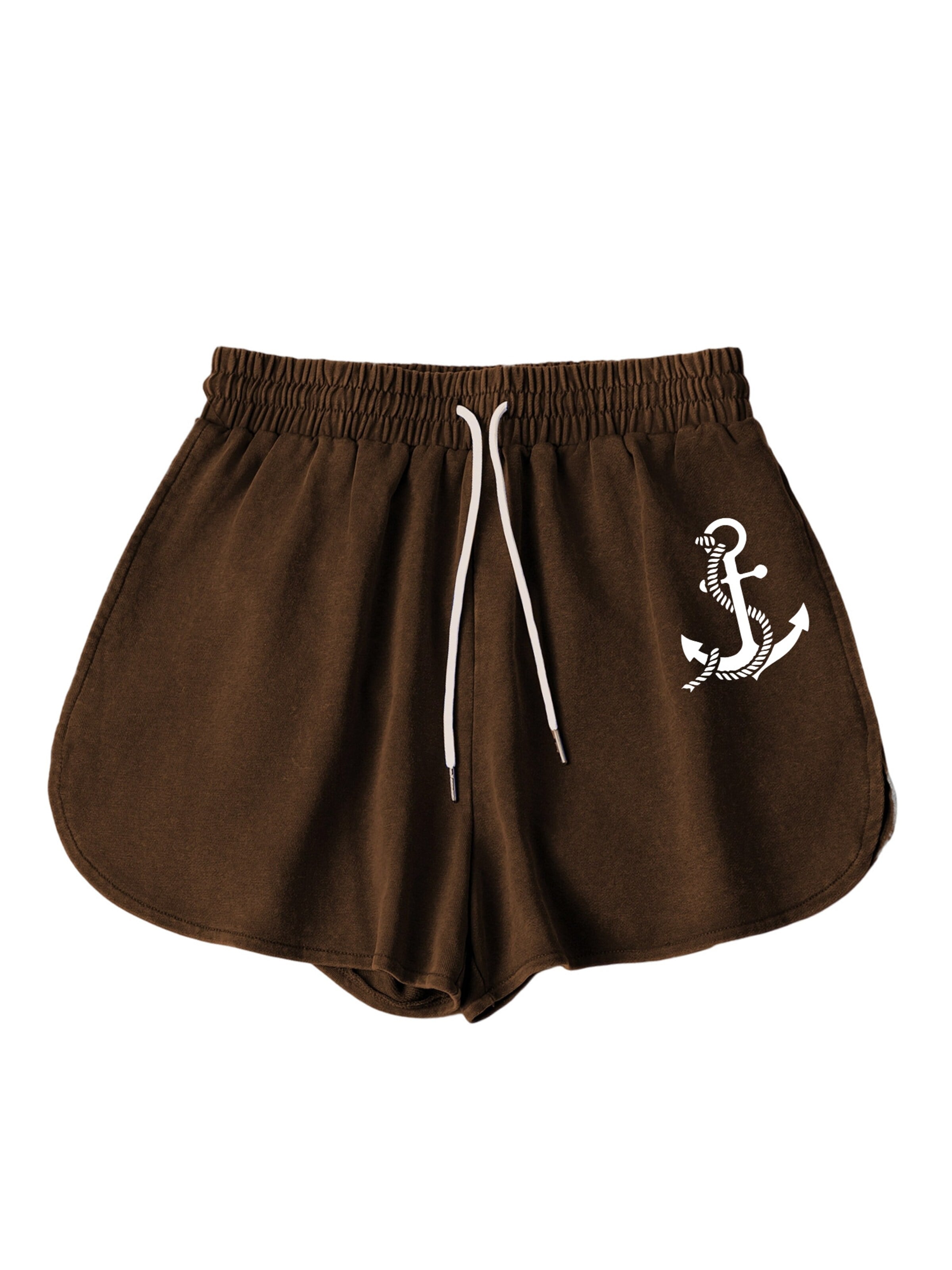 GORHEY Broek 'Women Summer Casual Drawstring Comfy Dressy Lounge Beach Vacation Print Shorts' in Bruin: voorkant